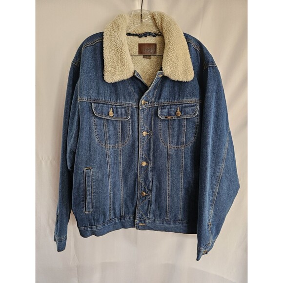 Lee Other - Vintage Lee Coat Men's Blue Denim Sherpa Lined Size Large